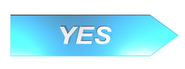 YES on blue arrow - 3D rendering