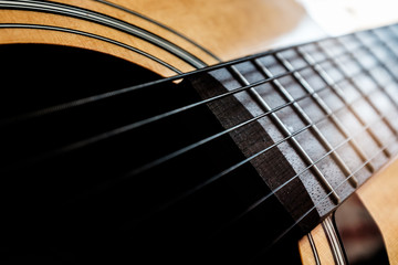 Obraz premium close up of acoustic guitar