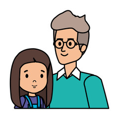 cute grandfather with grandaughter