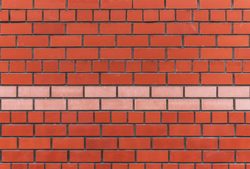 Brown brick wall background-vector.Brick wall red, red and two layers of beige brick in the middle.Background.Laying.Red.Brick.Brickwork.
