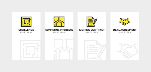 BUSINESS ELEMENTS LINE ICON SET