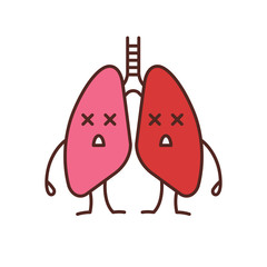 Dead human lungs emoji color icon