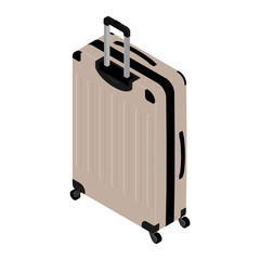 Isometric travel suitcase