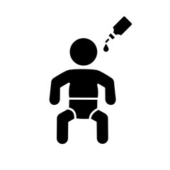 Oral vaccine to kid glyph icon