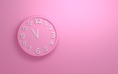 Pink wall clock