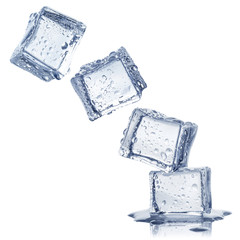 Ice cubes, isolated on white background