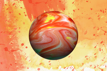 abstract watercolor with ball background