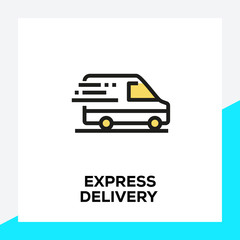 EXPRESS DELIVERY LINE ICON SET