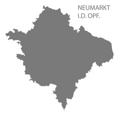 Obraz premium Neumarkt in der Oberpfalz grey county map of Bavaria Germany