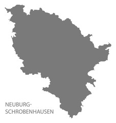 Naklejka premium Neuburg-Schrobenhausen grey county map of Bavaria Germany