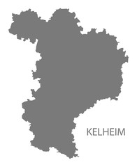 Kelheim grey county map of Bavaria Germany