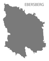 Ebersberg grey county map of Bavaria Germany
