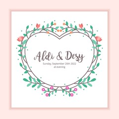 Wedding Invitation Floral Frame Decoration Background