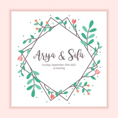 Wedding Invitation Floral Frame Decoration Background