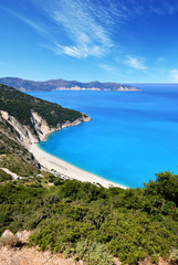 Fototapeta na wymiar Famous beach Mirtos on Kefalonia island in Greece