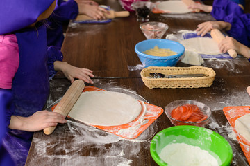 Italian food,cooking pizza