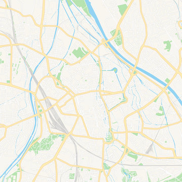 Augsburg, Germany printable map