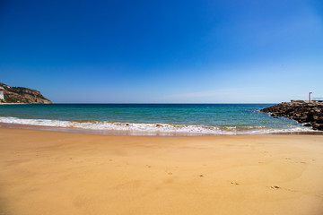 Gold beach in the bay of Sesimbra