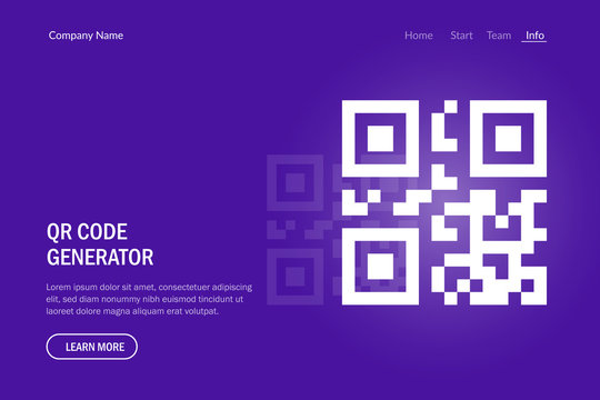 Qr Code Generate web template Sample for smartphone scanning. Web site design.