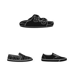 Vector design of shoe and footwear logo. Set of shoe and foot vector icon for stock.