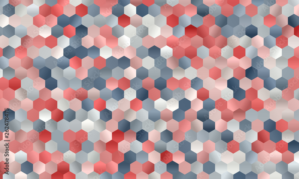 Wall mural light red and grey abstract octagon background with blurred gradient, vector illustration