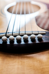 closeup of an acoustic guitar