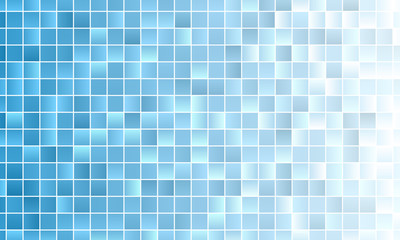 Pale blue white polygonal square background with blurred gradient and white outlines, vector illustration template