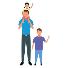man with children