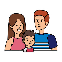 parents couple with son characters