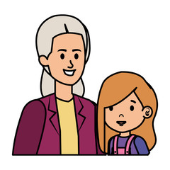 cute grandmother with grandaughter