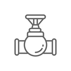 Vector valve, tap, pipe connector line icon.