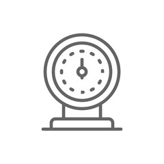 Low fuel, oil station pump line icon.