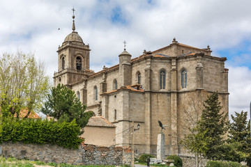 Fototapeta na wymiar The church of San Sebastian of the town of Villacastin (province of Segovia, autonomous community of Castilla y Leon, Spain) is a temple of Gothic and Herrerian style