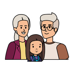 cute grand parents couple with grandaughter