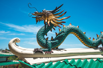 Dragon on chinese pagoda at the Cebu Taoist Temple