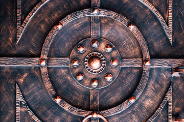 ornate wrought-iron elements of metal gate decoration