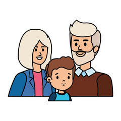 cute grand parents couple with grandson