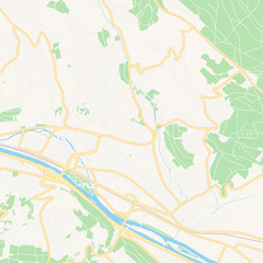 Fototapeta na wymiar Esslingen am Neckar, Germany printable map