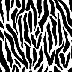 Seamless pattern with animal skin texture. Black and white. Vector background.Great for print, fabrics, textile, wrapping paper, wallpaper, invitation cards.