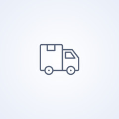 Fototapeta premium Delivery, truck, vector best gray line icon