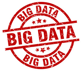 big data round red grunge stamp