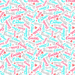Pattern with lettering of Canada, Toronto, Ontario