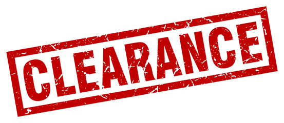 square grunge red clearance stamp