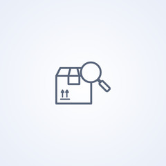 Package tracking, vector best gray line icon