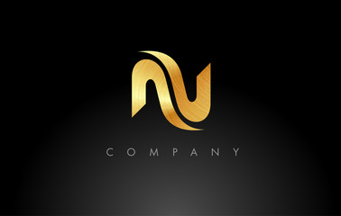 N Gold Logo. N Letter Icon Design Vector