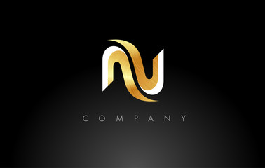 N Gold Logo. N Letter Icon Design Vector