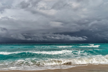 the coast of the Atlantic Ocean during a storm