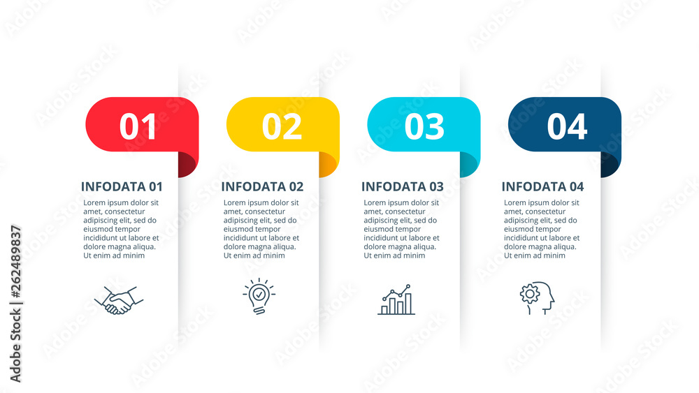 Poster business data visualization. process chart. abstract elements of graph, diagram with steps, options,
