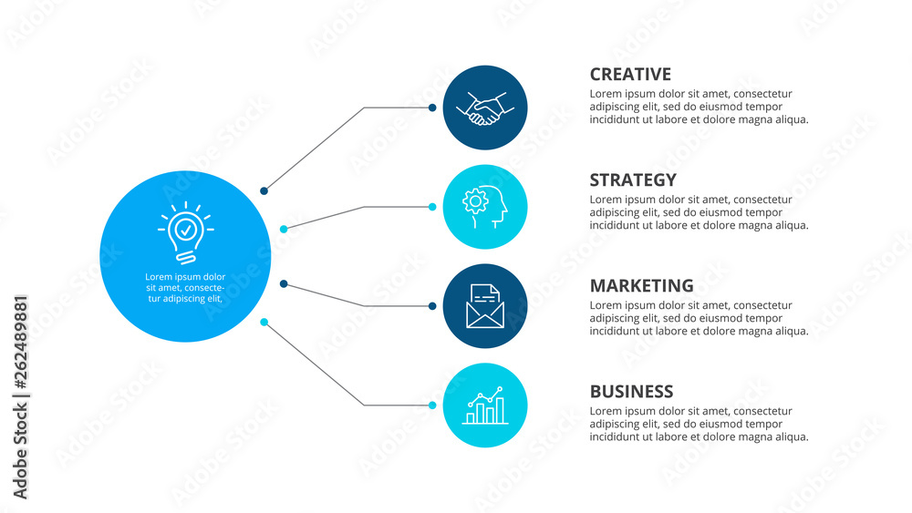 Poster Flowchart infographic template with steps or options. Vector business template for presentation.