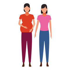 women pregnant avatar cartoon character
